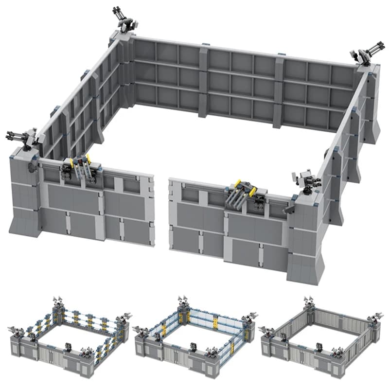 Compatibile con LEGO Base Militare Fortezza Modello Building Blocks MOC Chiuso Armi da Parete Torre Defesa Guardia Giocattoli dei Mattoni