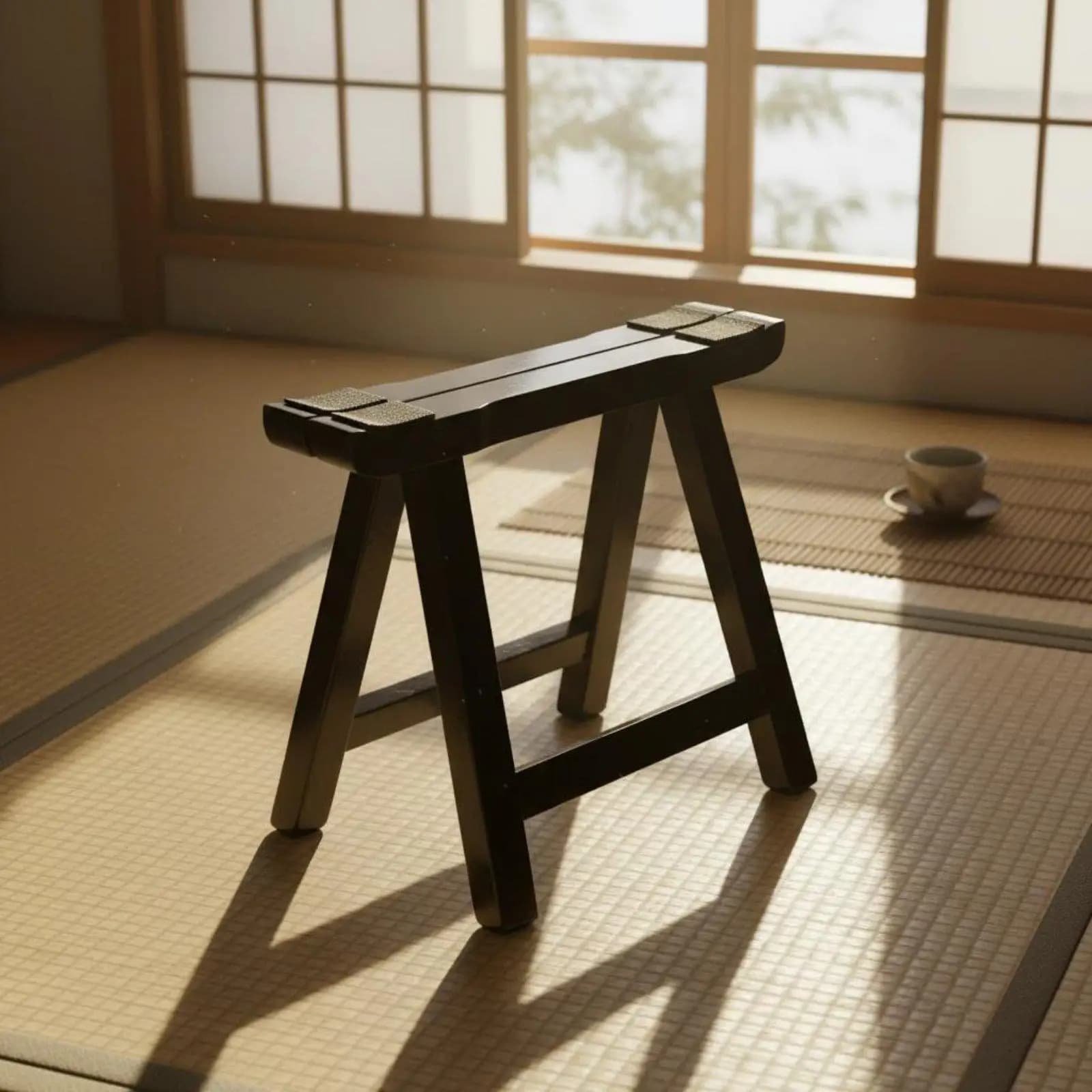 Guzheng Stand Solid Wood Tripod-Design Instrument Stand Anti-Slip Pads Wooden