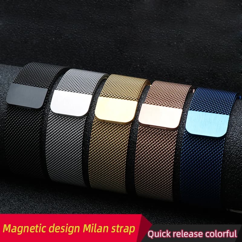 12 14 16 18 20 22mm Thin magnetic Milan Chain mesh watchband Stainless steel watch strap men women For any brand for Huawei GT3