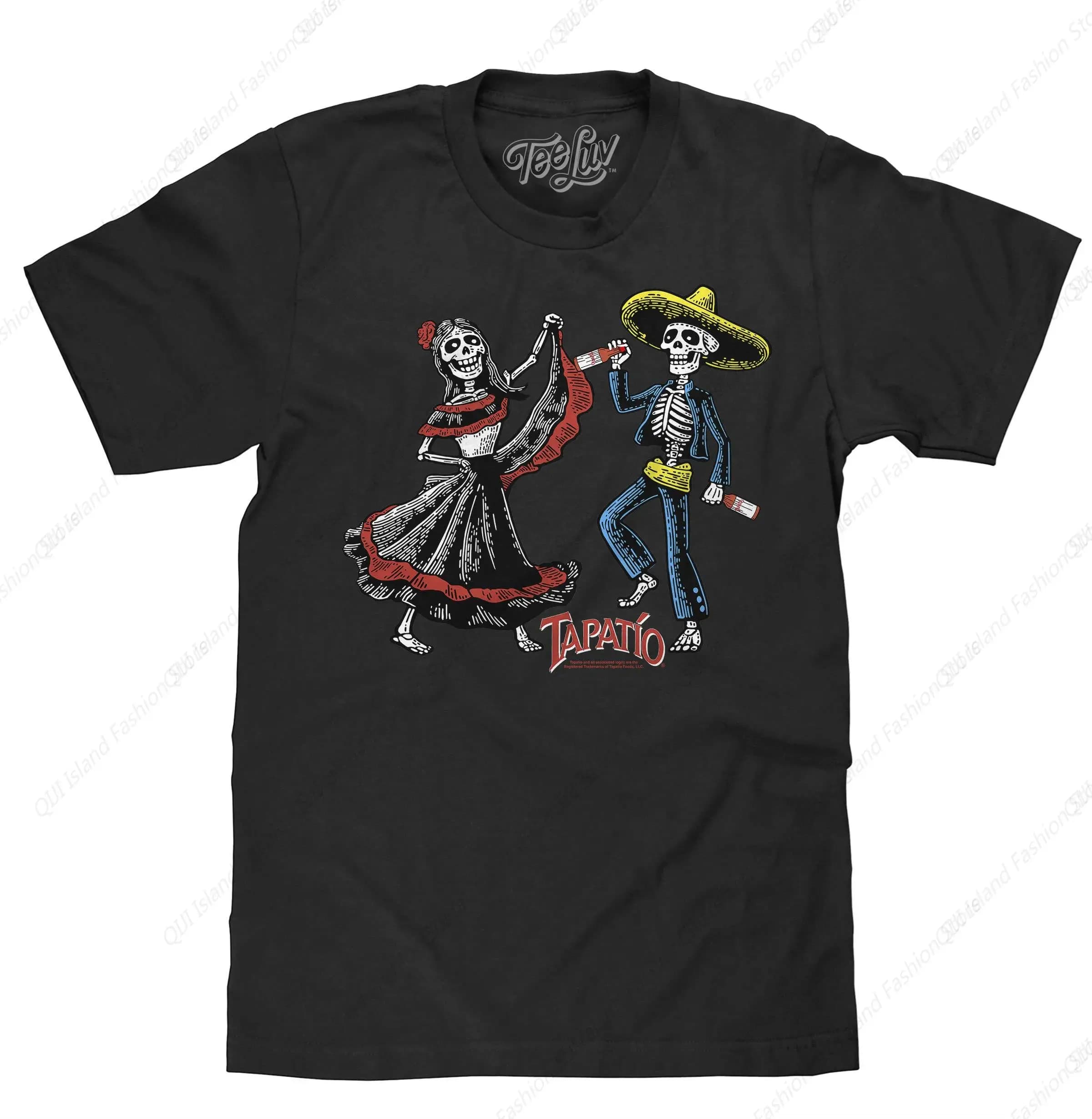 Men's Tapatio Hot Sauce T-Shirt - Mexican Day of The Dead Skeleton Shirt