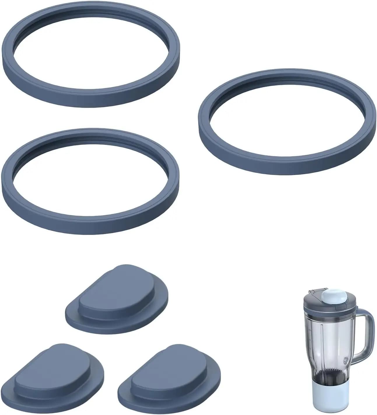 6 Pack Silicone Seal Stopper Set For Ninja BlendBOSS Blender Tumbler 26OZ Leak-Proof Gaskets Spill-Proof Lid Stopper