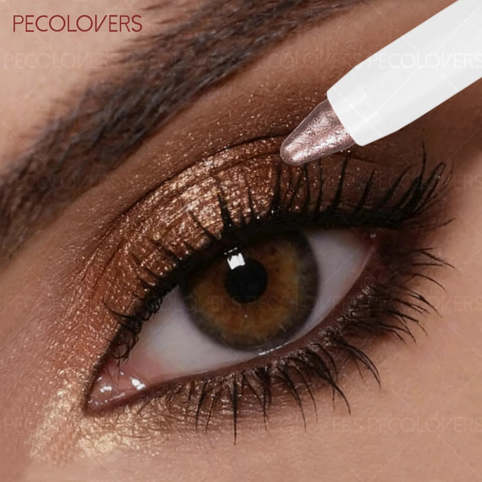 1 pz. Stick Ombretto Glitter Oro Champagne Rosa Nude, Impermeabile a Lunga Durata con Scintillio Intenso, Trucco per Feste e Festival Musicali