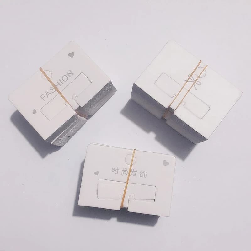50 Pezzi Semplici Cartoncini per Confezionamento Fermagli per Capelli, Cartoncini Espositivi per Accessori Moda, Supporti per Fermagli e Mollette.