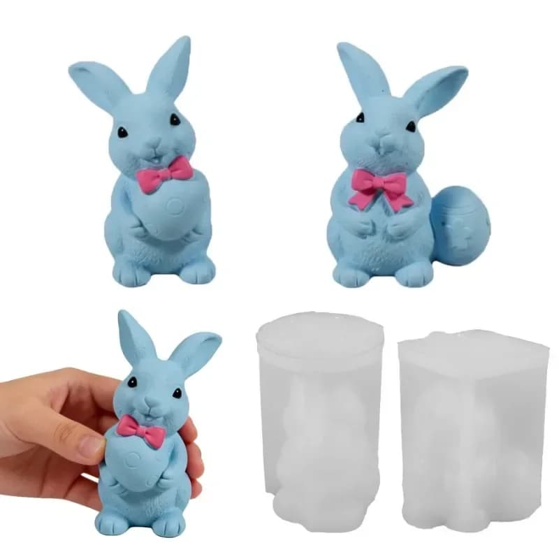 Stampo in Silicone per Coniglio Portauova di Pasqua, Modelli Premium 2026, per Resina e Gesso, Decorazione Festiva Fai-da-Te