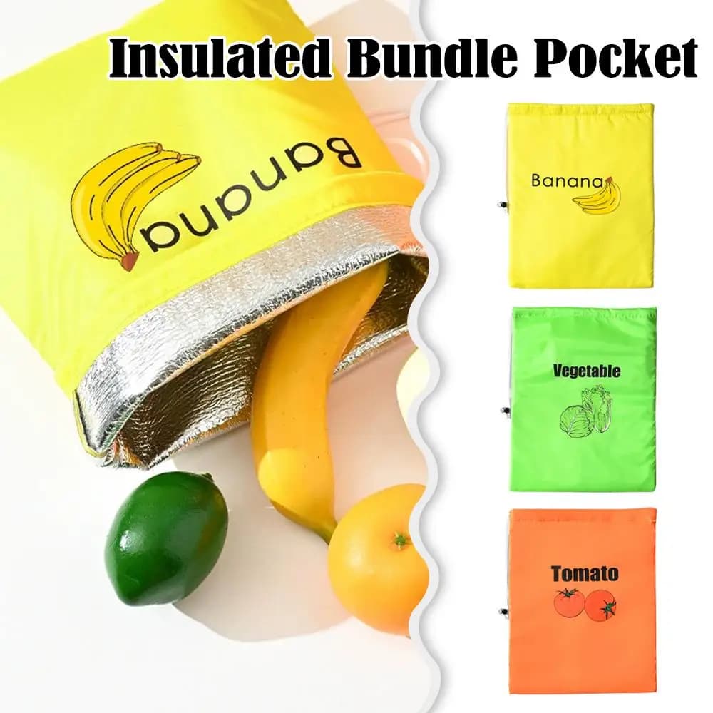 Borse portaoggetti per la conservazione delle frutta Borse portaoggetti durevoli per banane gialle Borsa portaoggetti per la spesa con organizer per panini di frutta fresca
