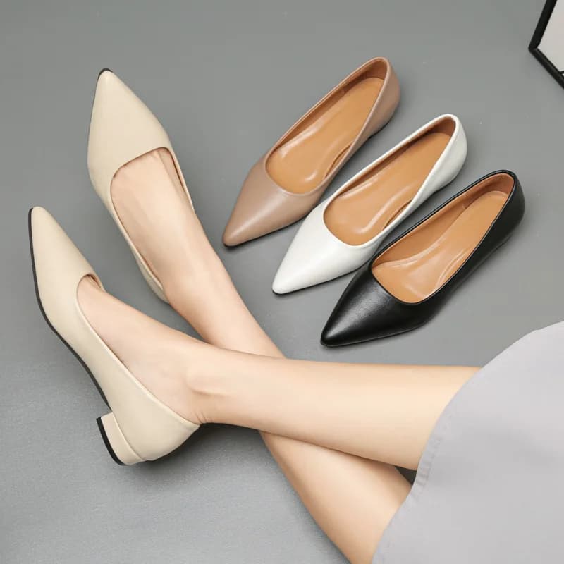 Elegant Women's Shoes with Square Heel and Closed Toe, Fashion High Heel Shoes, Zapatos Mujer
