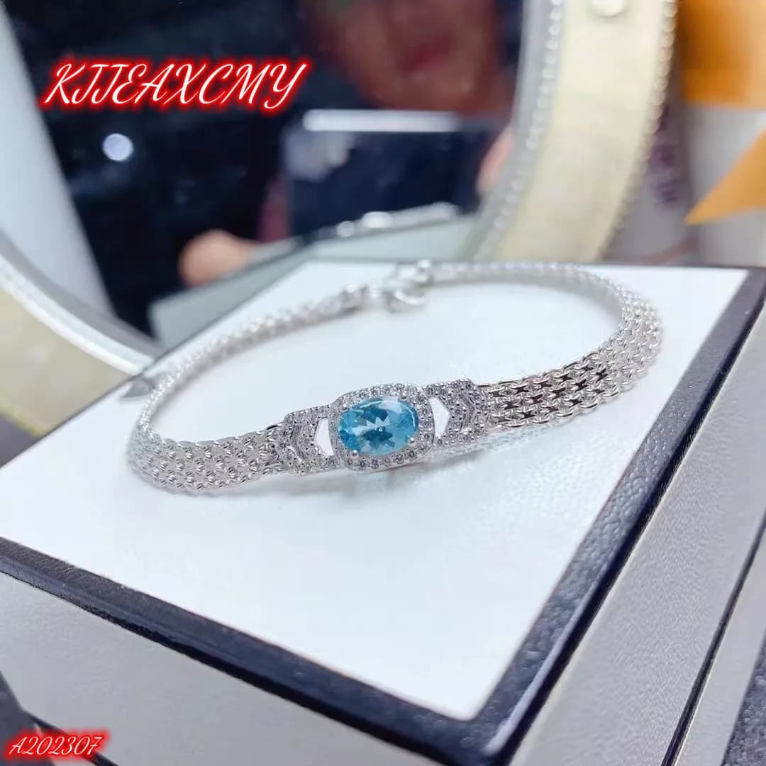 KJJEAXCMY Boutique di marca Gioielli di lusso da donna Bracciale in apatite Argento sterling 925 Gemma naturale Regalo di Halloween