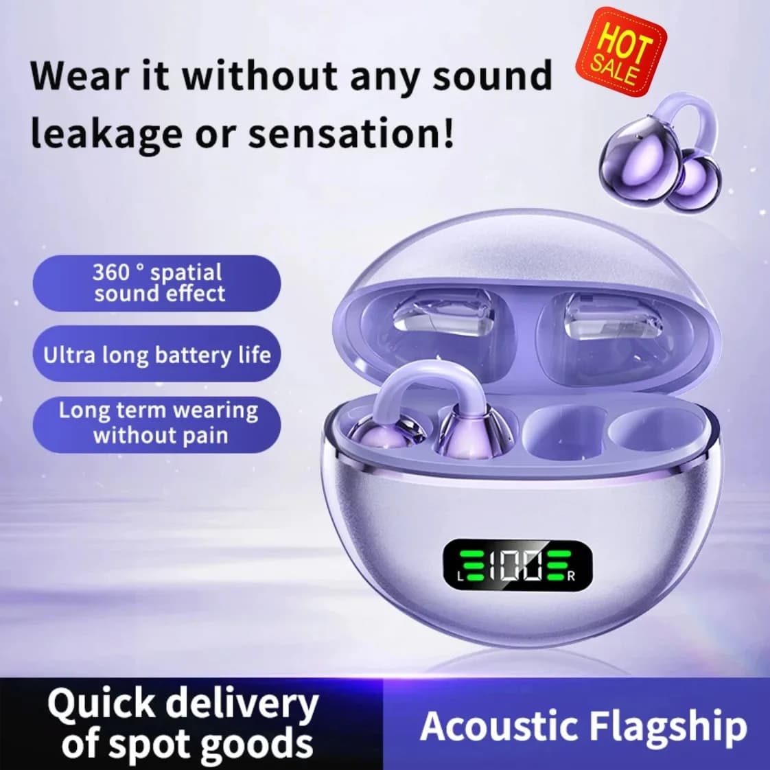 Nuovi auricolari Bluetooth wireless M79 con clip, touch screen, resistenti al sudore, per musica, sport e giochi, con microfono, molto venduti.