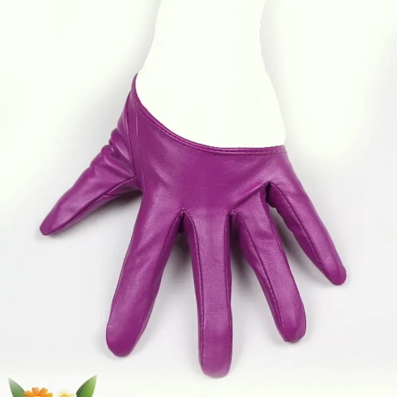 Guanti Corti da Donna alla Moda, Imitazione Pelle, Mezze Dita, per Feste, Guanti Sexy Neri