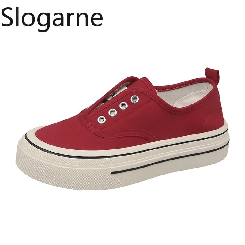 Students High Sole Canvas Shoes Women 4CM Thick Sole Casual Sneakers Girl Invisible Height Increased Platform Casual Sport Shoes