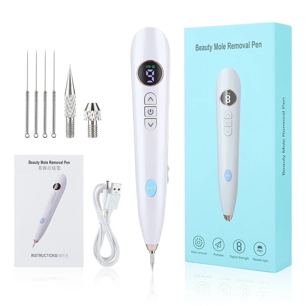 Beauty Spot Pen with 9 Adjustable Power Levels USB Plug-in Skin Care Tool with LED Display Portable Facial Spot Remover Pen
