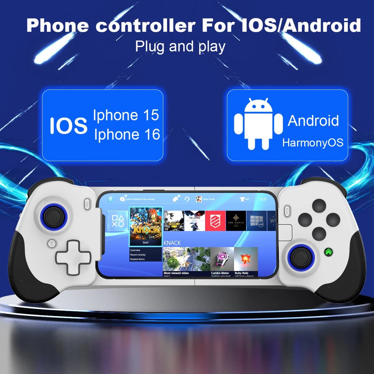 mobile Phone game pad Cloud Gaming Controller Remote Play Android IOS Type C Wired Game Stick Stretch Phone Game Controller