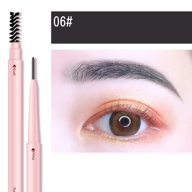 Waterproof Double-Ended Eyebrow Pencil And Brush Set Smudge-Proof Easy Coloring Professional Eye Makeup for Eyebrows