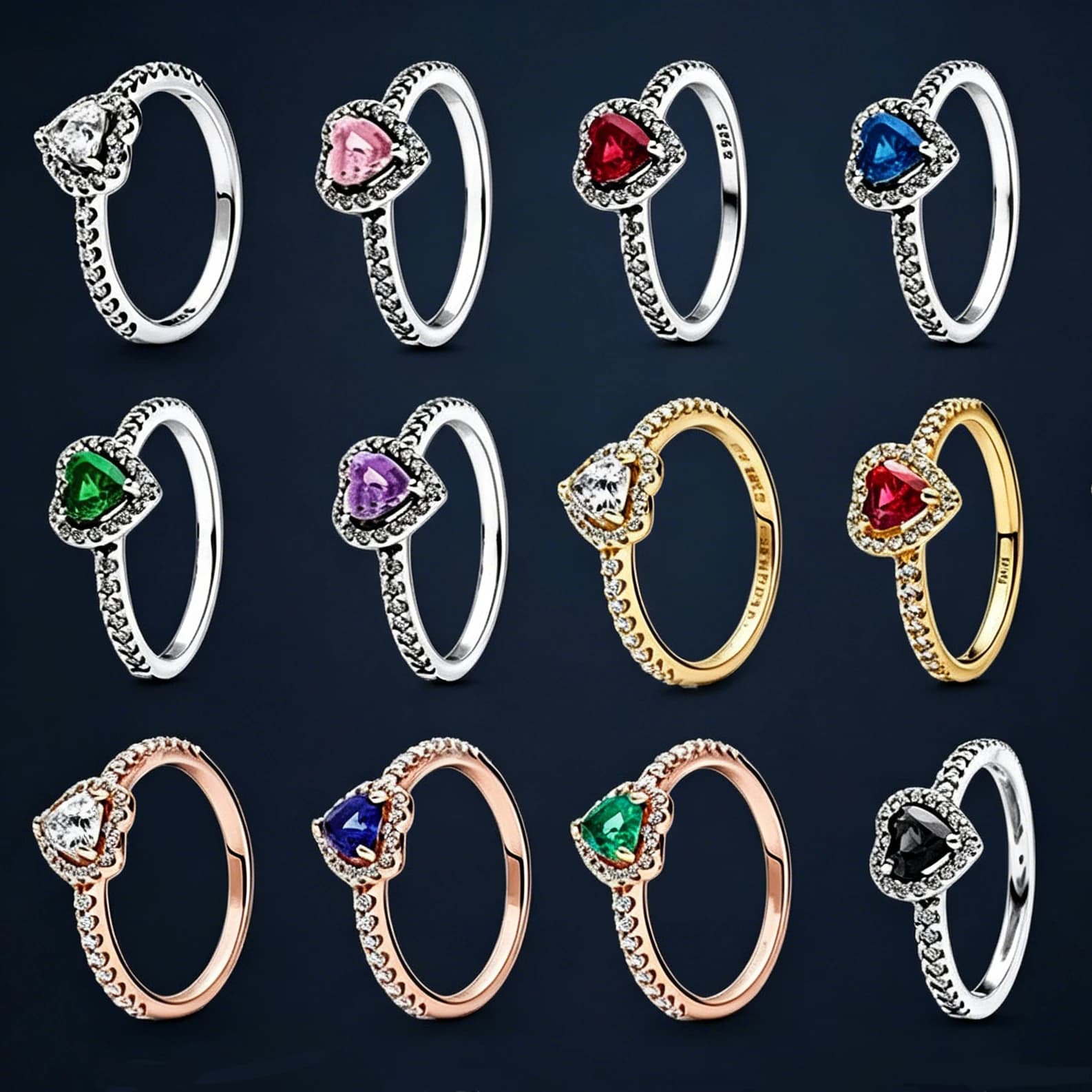 Potdemiel heart-shaped butterfly ring, sparkling zircon, exquisite jewelry for wedding parties, anniversary gift for women