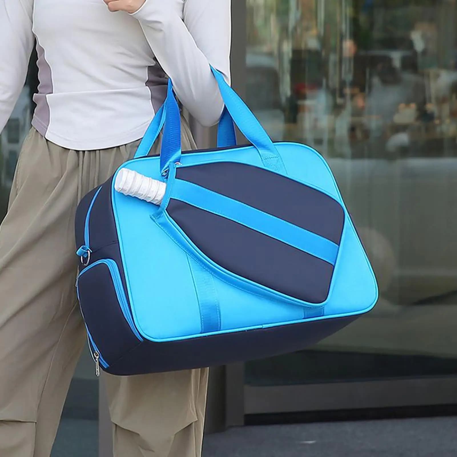Borsa da pickleball Borsa da tennis Tote Bag per donna Uomo con scomparto per scarpe Separazione bagnato-asciutto Borsa per riporre la pagaia per racchetta