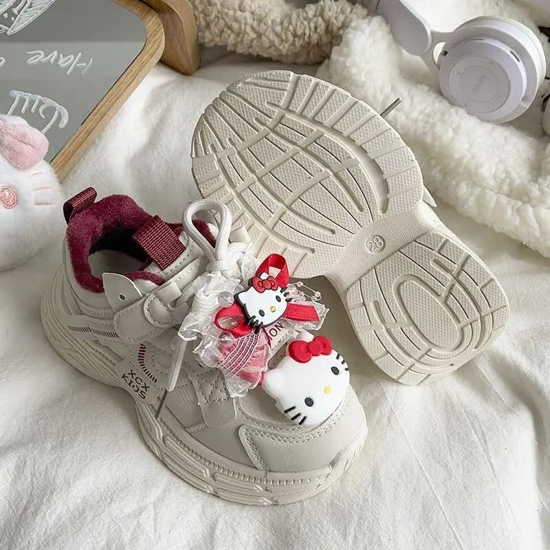 Sanrio Hello Kitty Scarpe da ginnastica invernali per bambini Scarpe da bambina per bambini Stivali per neonati Scarpe casual per bambini per ragazze Scarpe da corsa sportive
