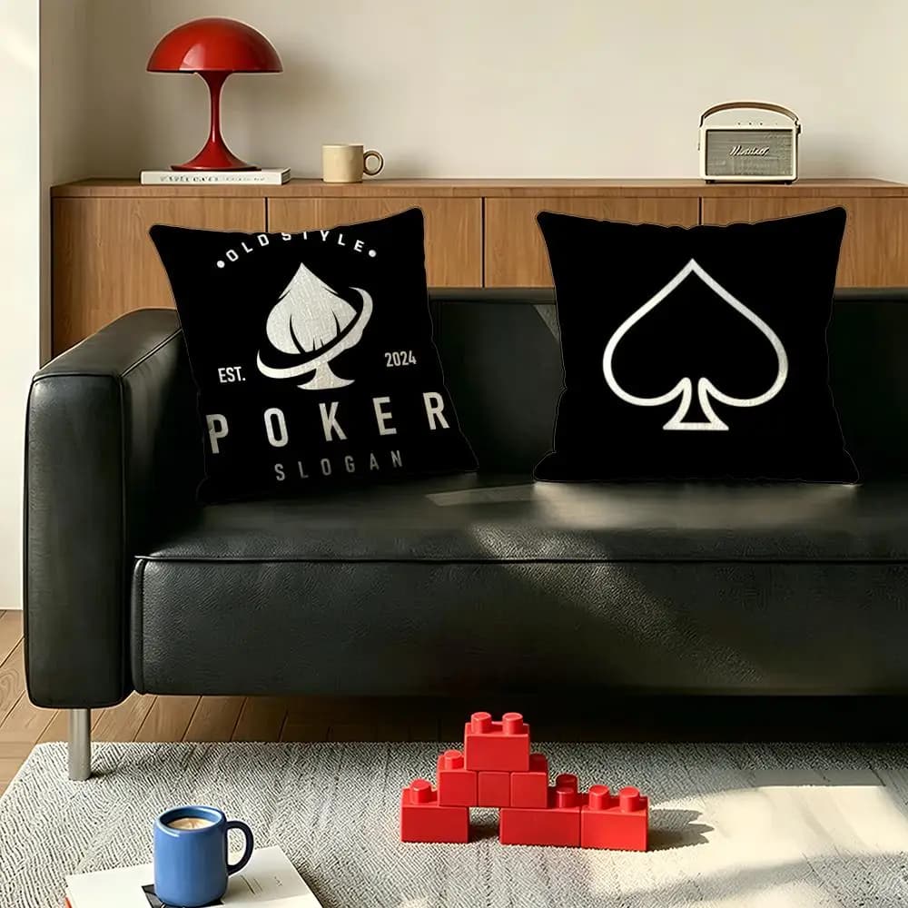 Art P-Poker suit Ace Cushion Cover For Bedroom Car Coffee Shop Room Soft and Living Room Sofa Decorative Pillow Cover Case