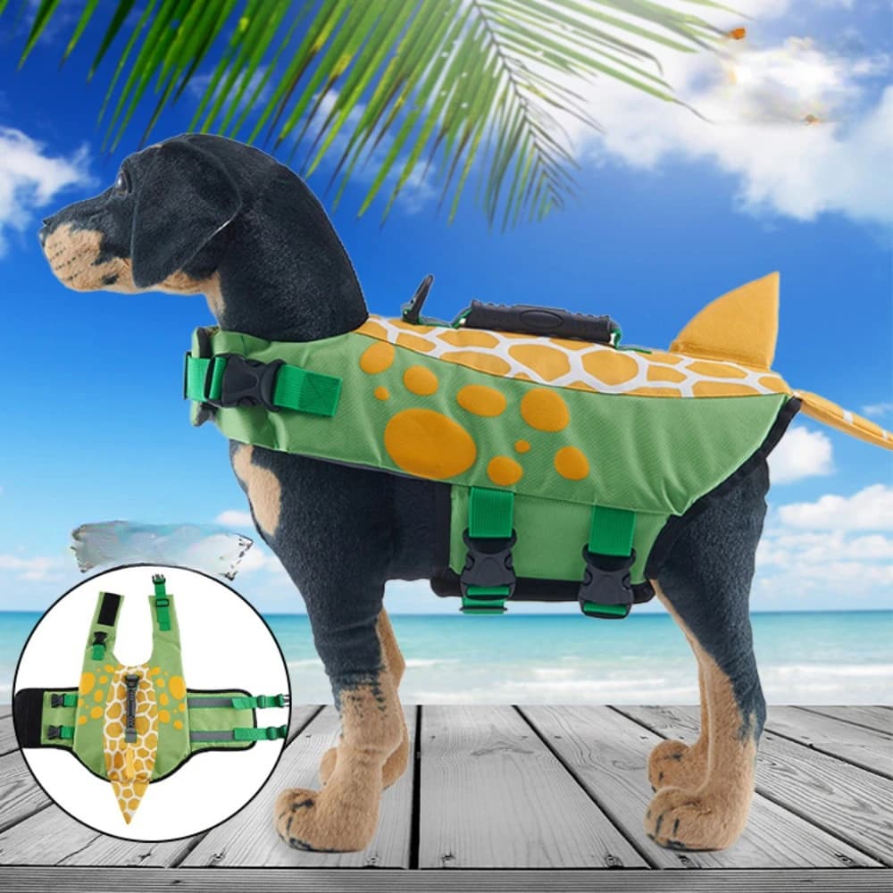 Giubbotto di salvataggio per cani con galleggiamento superiore e maniglia di salvataggio - Giubbotto di salvataggio riflettente per cani, durevole e leggero