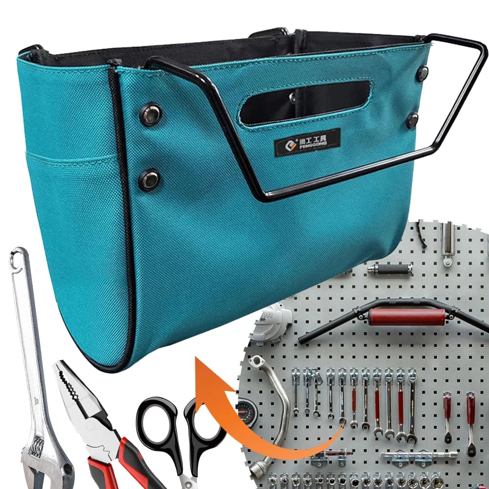 Borsa per attrezzi portatile con scala telescopica Borsa per appendere in tessuto Oxford impermeabile Organizzatore Borsa per attrezzi con scala a spina di pesce durevole