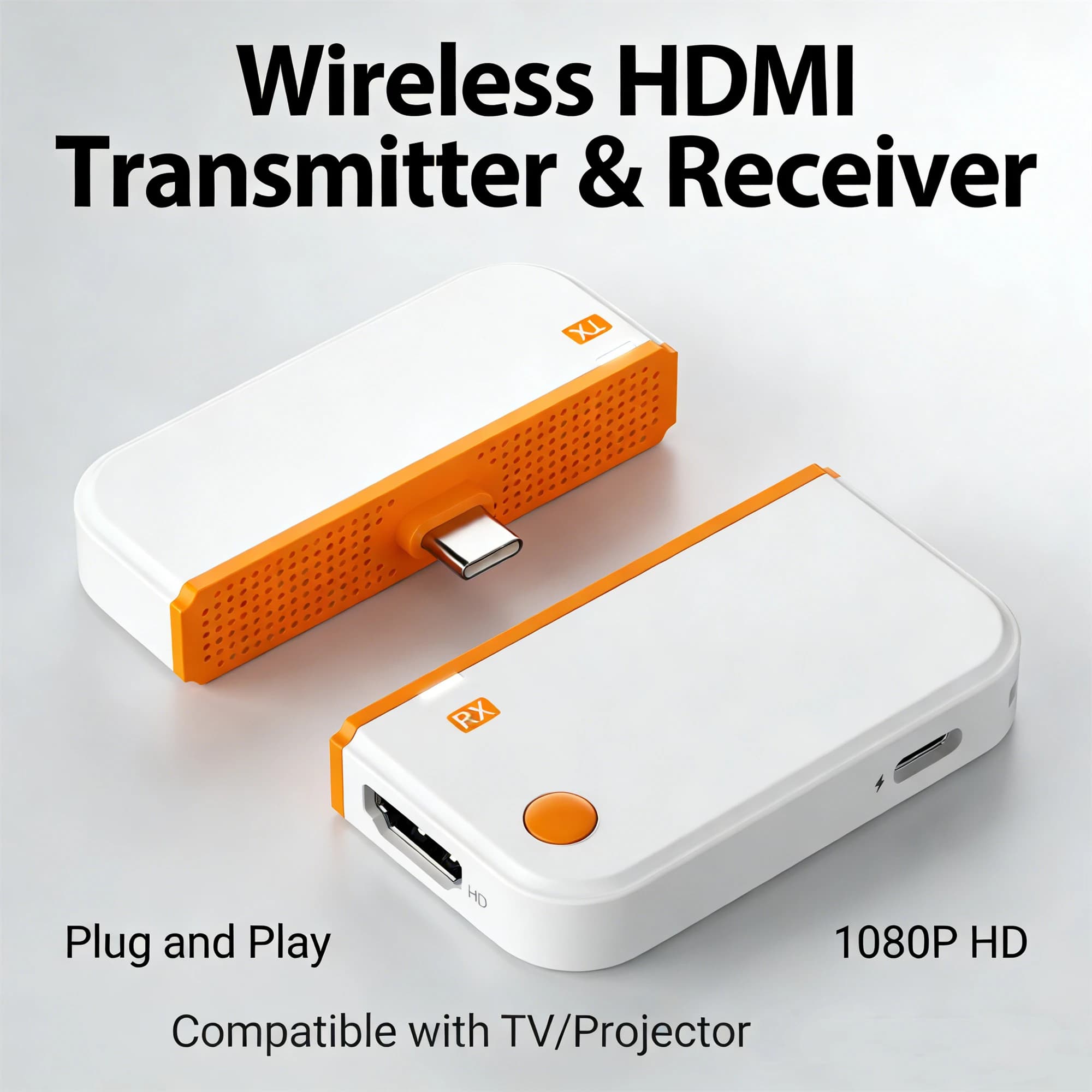 Proiettore Schermo Wireless | Adattatore HDMI HD Tipo-C | Dispositivo punto-punto con schermo uguale per visualizzazione computer TV
