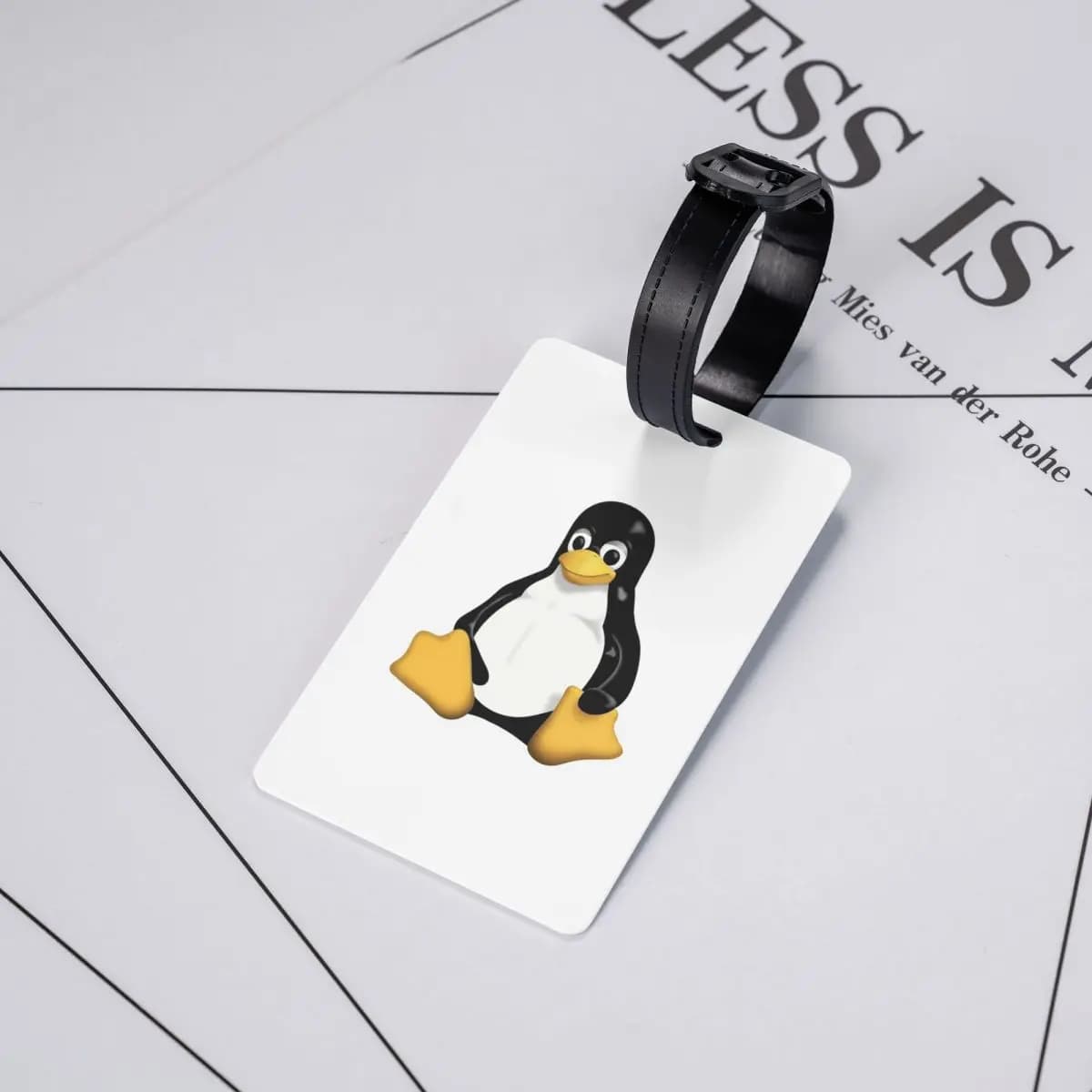 Etichette per Bagagli Tux Linux, Accessori per Valigie, Tag per Bagaglio da Viaggio, Porta Etichetta con Nome e Indirizzo