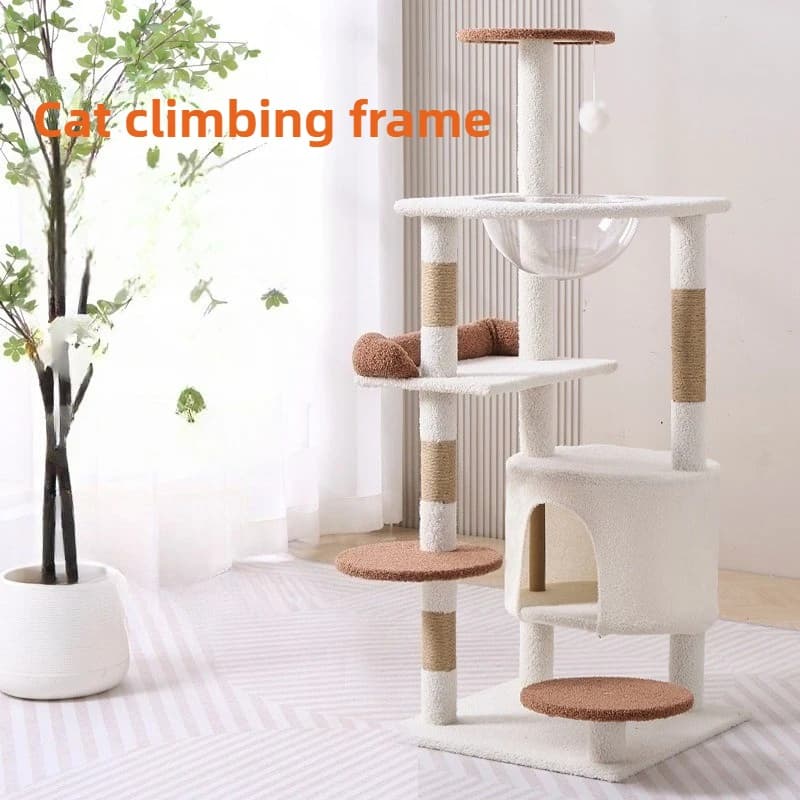 Castle cat climbing frame, cat villa, cat nest, cat tree, cat climbing pole, multi-layer cat jumping platform, cat frame