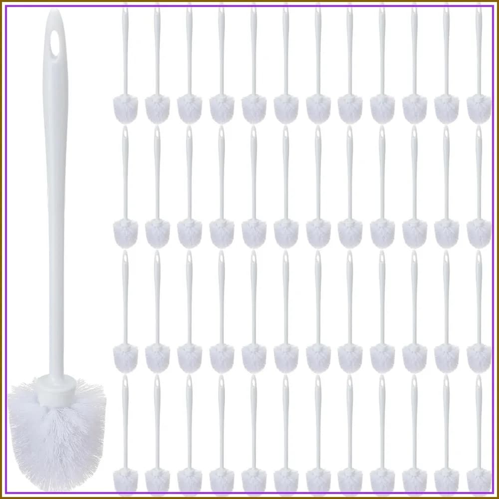 50 Pcs 14.2 Inch Toilet Brush Commercial Heavy Duty Long Scrubber for Bathroom Cleaning