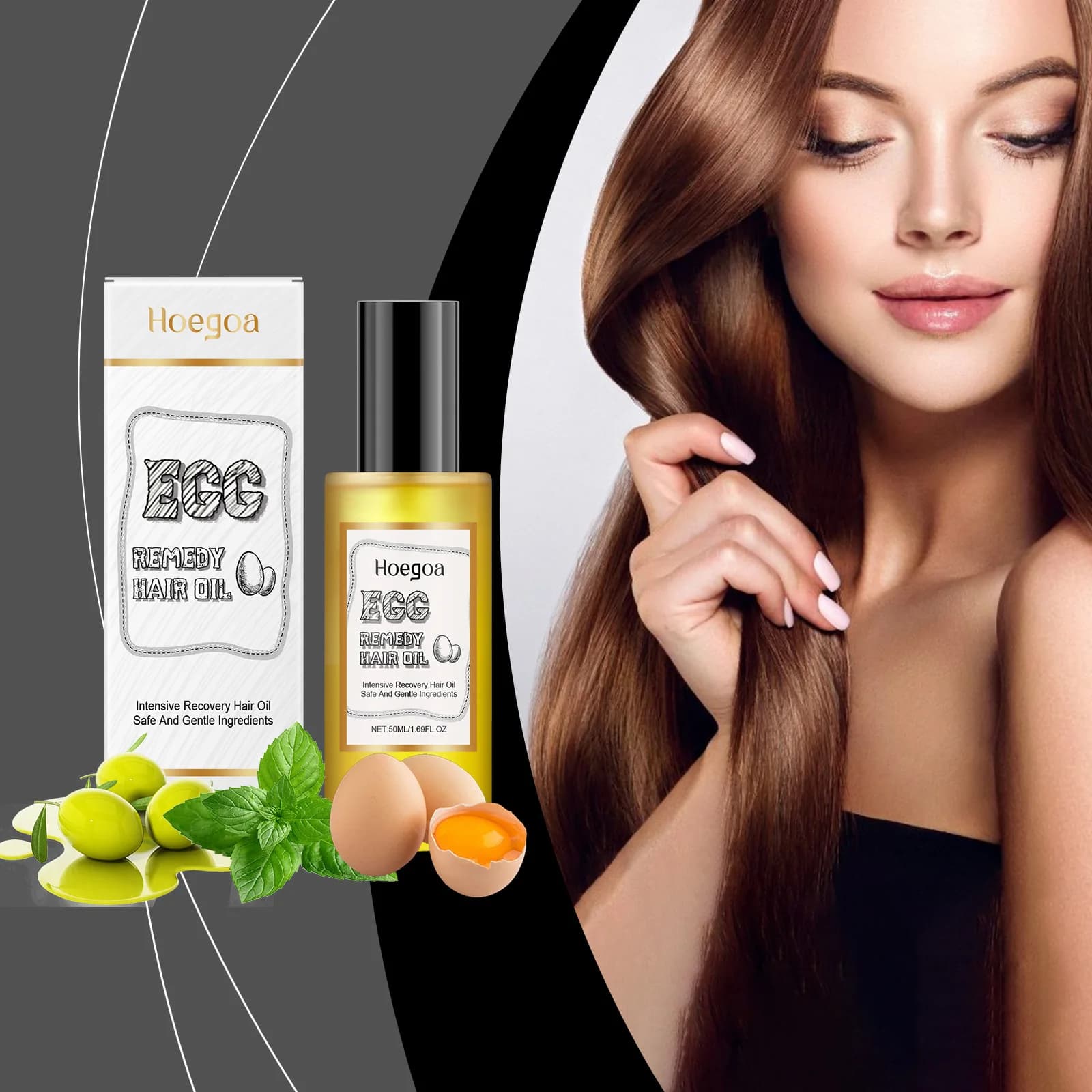 Remediate to the Egg Hair Oil Restore Soft Smooth Straight Straight Cleansing Polish Deep hydrating Feed the roots of hair Product for the care of hair dry scalp and cream