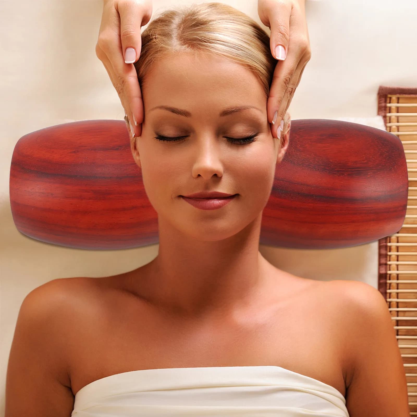 U-Shaped Wooden Neck Pillow Cervical Support Lumbar Spine Relief Sauna Pillow Steam Room Supply Daily Use Wear-Resistant Smooth