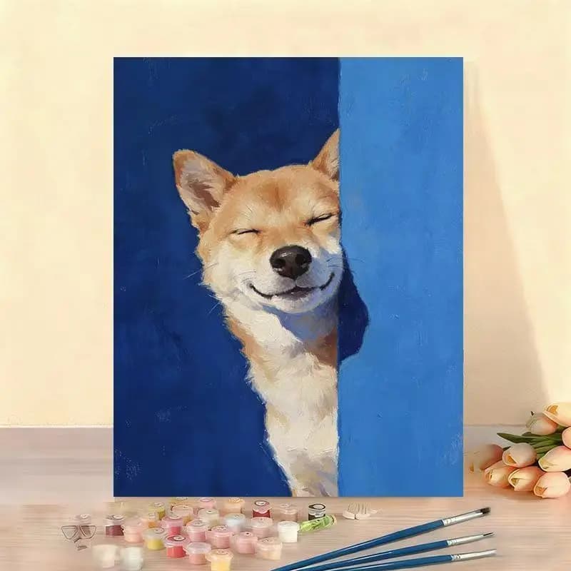Oil Painting By Numbers Kits Animal Smile Art Collection Paintings DIY Acrylic Paint By Numbers for Adults Home Decor