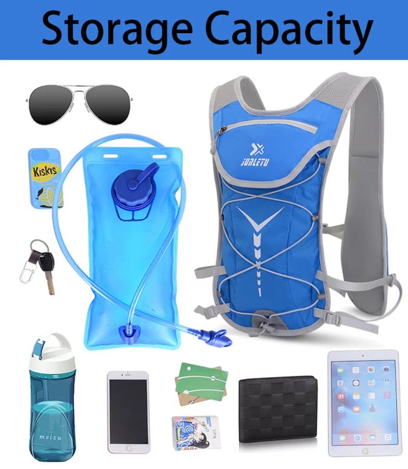 2L Lightweight Hydration Pack Portable Water Storage Backpack for Trail Running Outdoor Sports Water Bag Rucksack Bladder Knapsa