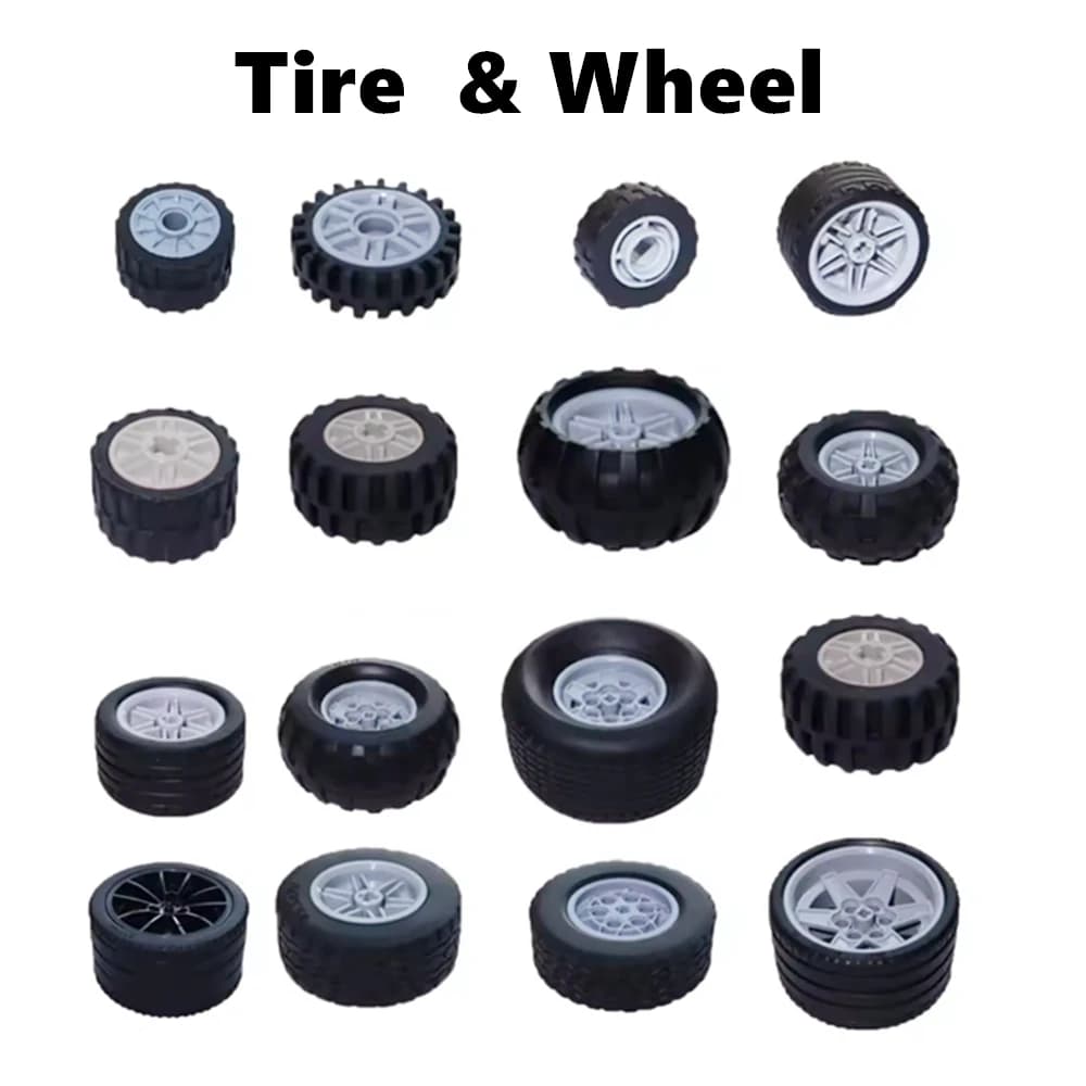 MOC Tecnico Pneumatico Mozzo Ruota Mattoni FAI DA TE Auto Camion 56145 56908 55982 Costruzione Building Blocks Compatibile Moto Gara Giocattoli
