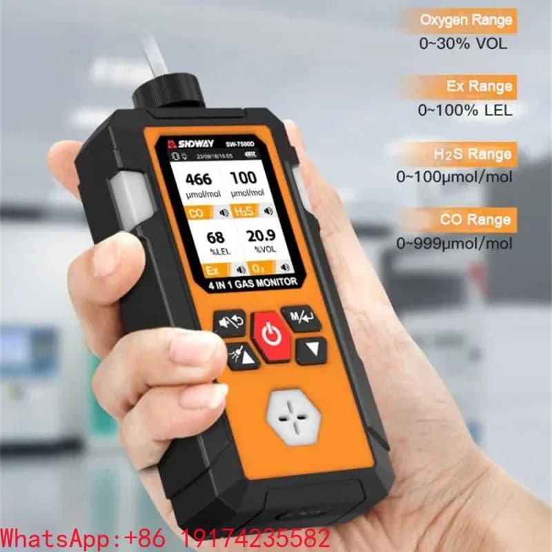 SW-7500D Professional Gas Detector For O2 Ex H2S CO Combustible Gas Carbon Monoxide With Alarm Mode None