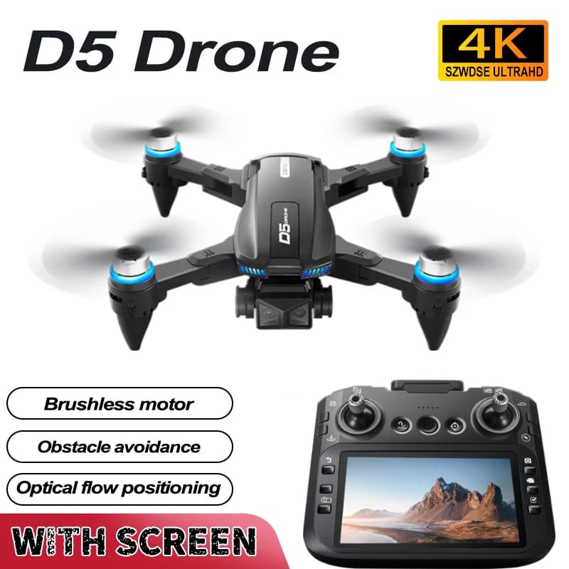 2025 NUOVO D5 Droni 4K HD Professionale Elicottero di Controllo Remoto Aereo RC Dron Con Schermo per evitare gli ostacoli FPV Quadcopter Giocattoli