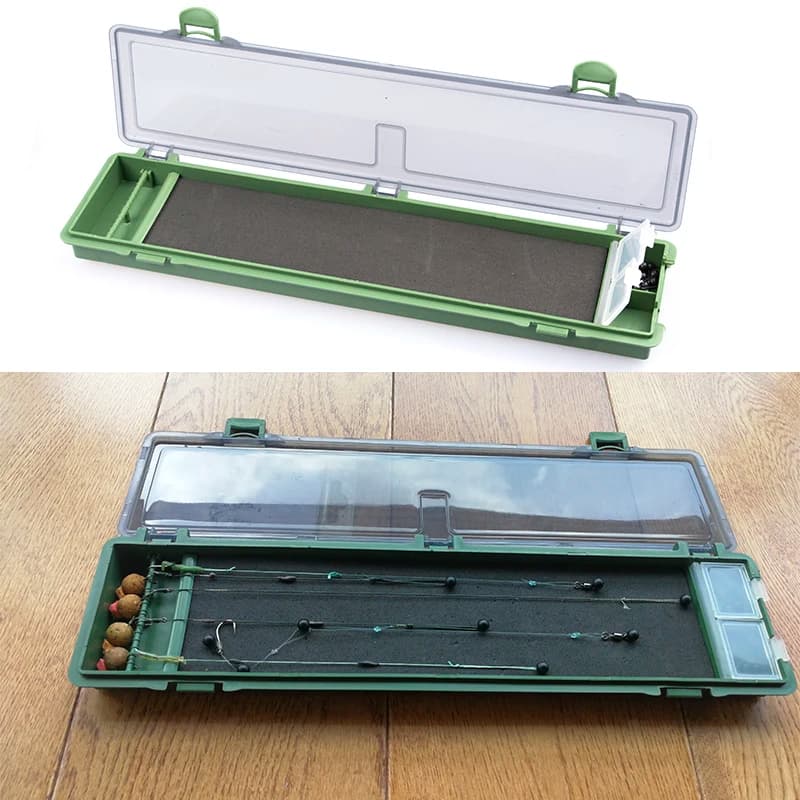 (LA). [LA] 1PC Carp fishing gear box with rigid support for hair rig and pin, hair rig box for carp fishing