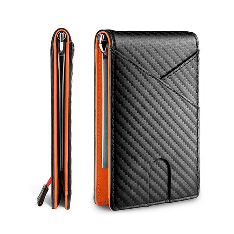DIENQI Portafoglio di lusso con carta sottile Rfid in fibra di carbonio Portafoglio da uomo Bifold Billfold
