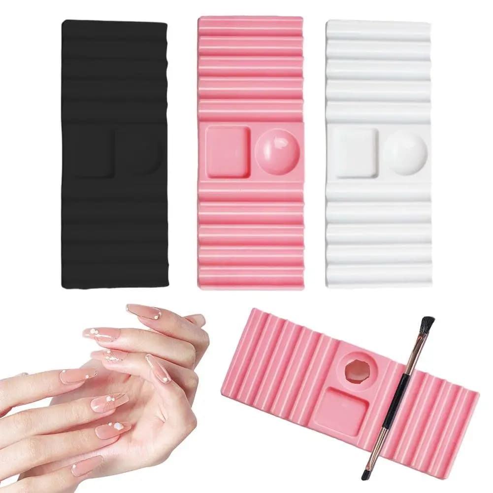 Plastic Double Support for Nail Art Brushes and Tools, Nail Extension Model Display, Manicure Tool Door