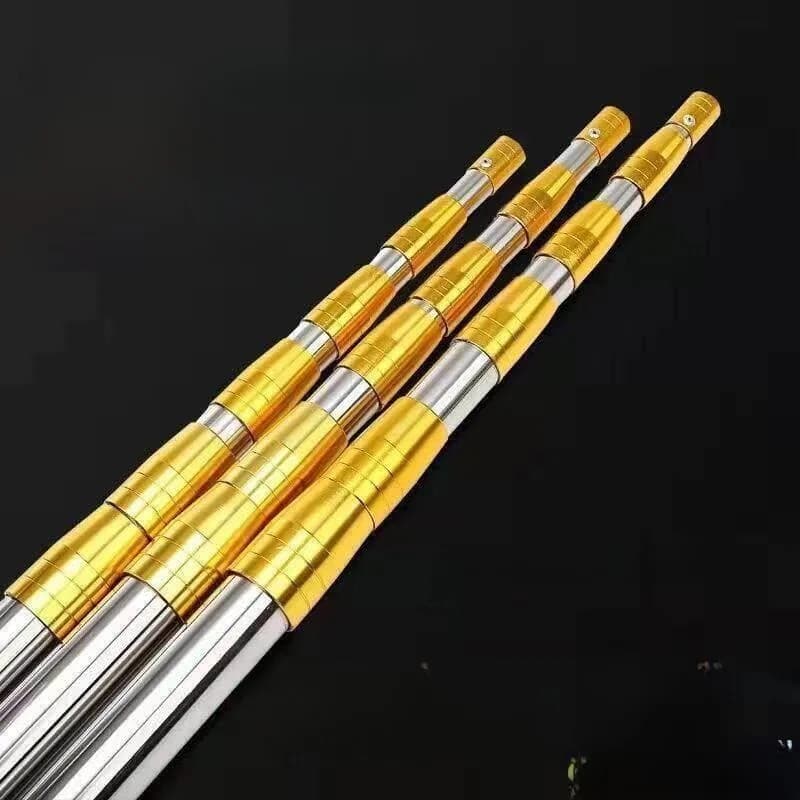 Canna da Pesca in Acciaio Inossidabile Rinforzato Super Resistente, Asta per Erba, Asta per Esche, Attrezzatura da Campeggio e Viaggio, Fly Blue V