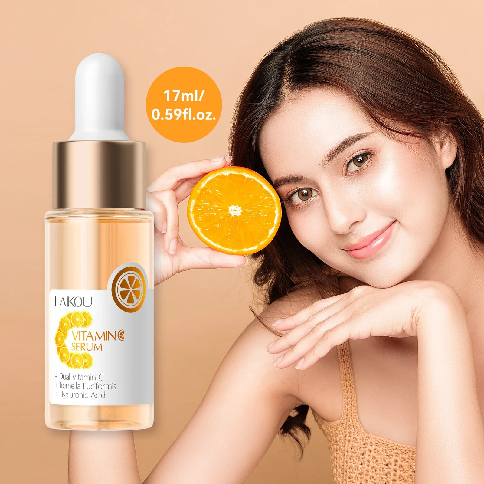 LAIKOU Siero Viso alla Vitamin C, Hydrating and Nutrient Essence for Skin Care