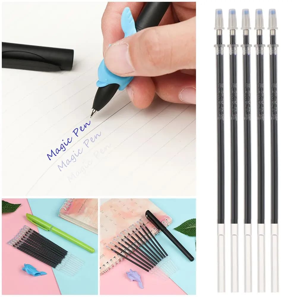 Penne Gel Invisibili Blu, Penne Automatiche a Inchiostro Scomparsa, Kit Penne Magiche con Ricarica a Inchiostro Invisibile