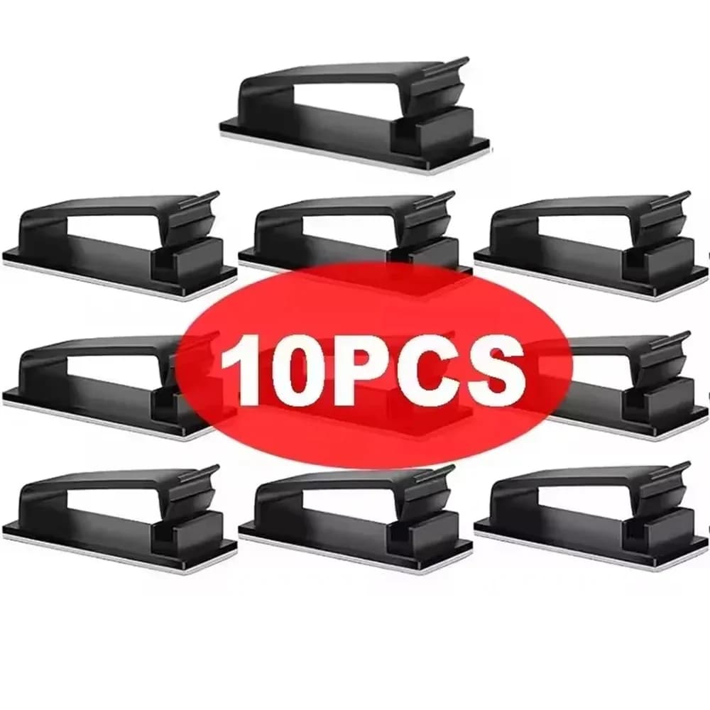 10 pezzi clip per la gestione dei cavi organizzatori di cavi autoadesivi clip per cavi supporto per cavo per TV PC cavo Ethernet sotto la scrivania casa fuori