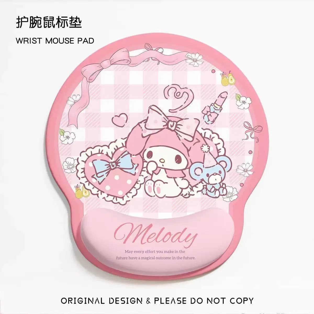 Simpatico tappetino per mouse Cinnamoroll blu con poggiapolsi, supporto per le mani in memory foam antiscivolo, tappetino da scrivania Kawaii per ragazze e donne