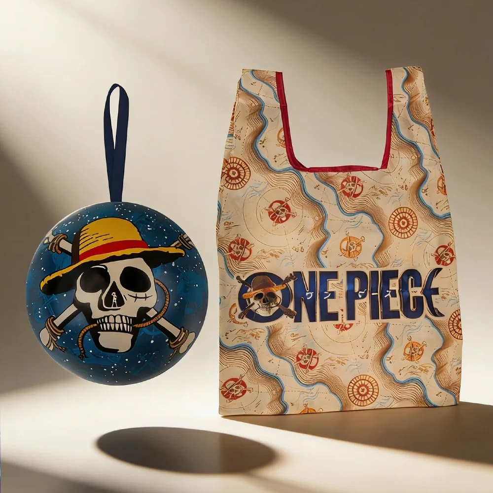 Borsa tote in tessuto con licenza ufficiale One Piece, stampa fronte-retro, grande capacità, borsa a tracolla casual