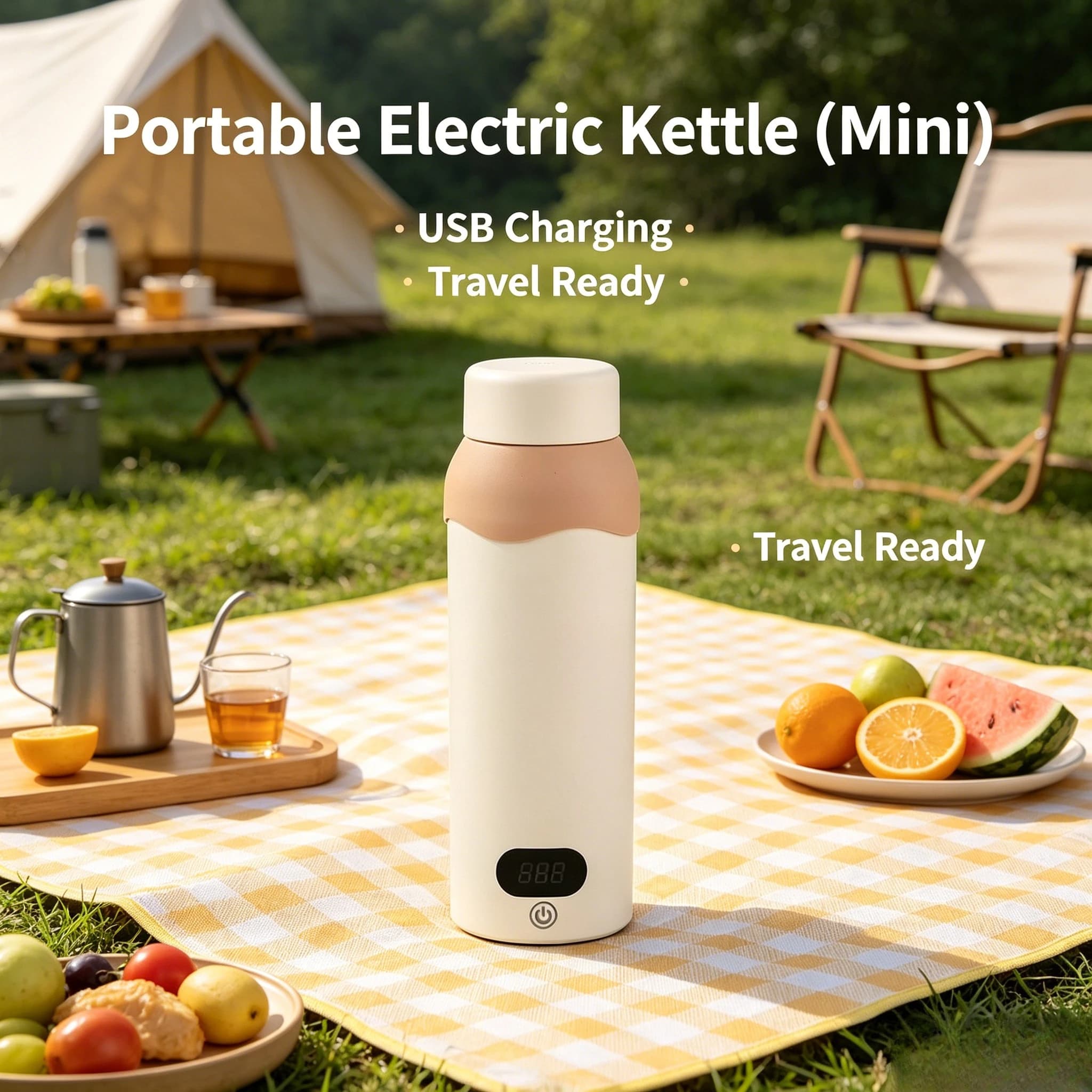 Bollitore Elettrico Portatile Mini, Tazza Riscaldante con Controllo della Temperatura, Bollitore USB per Acqua Calda Costante per Ufficio e Viaggi