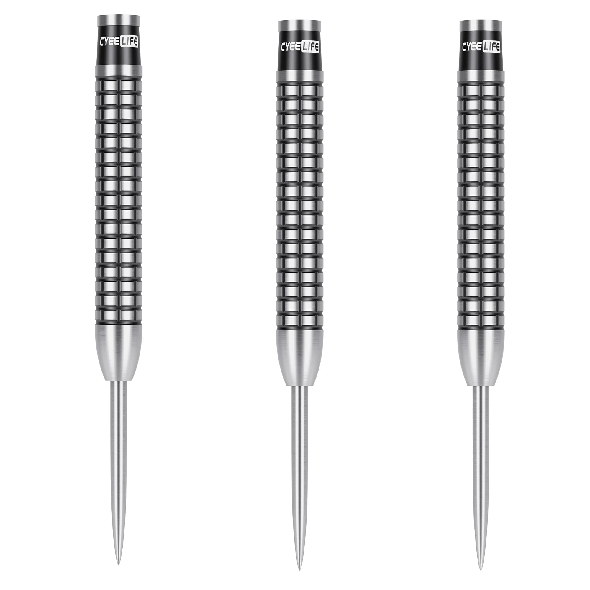 CyeeLife 23g 90% Tungsten Darts Black Diamond Cut Steel Tip Barrel 3pcs Set Professional for Dartboard Accessories