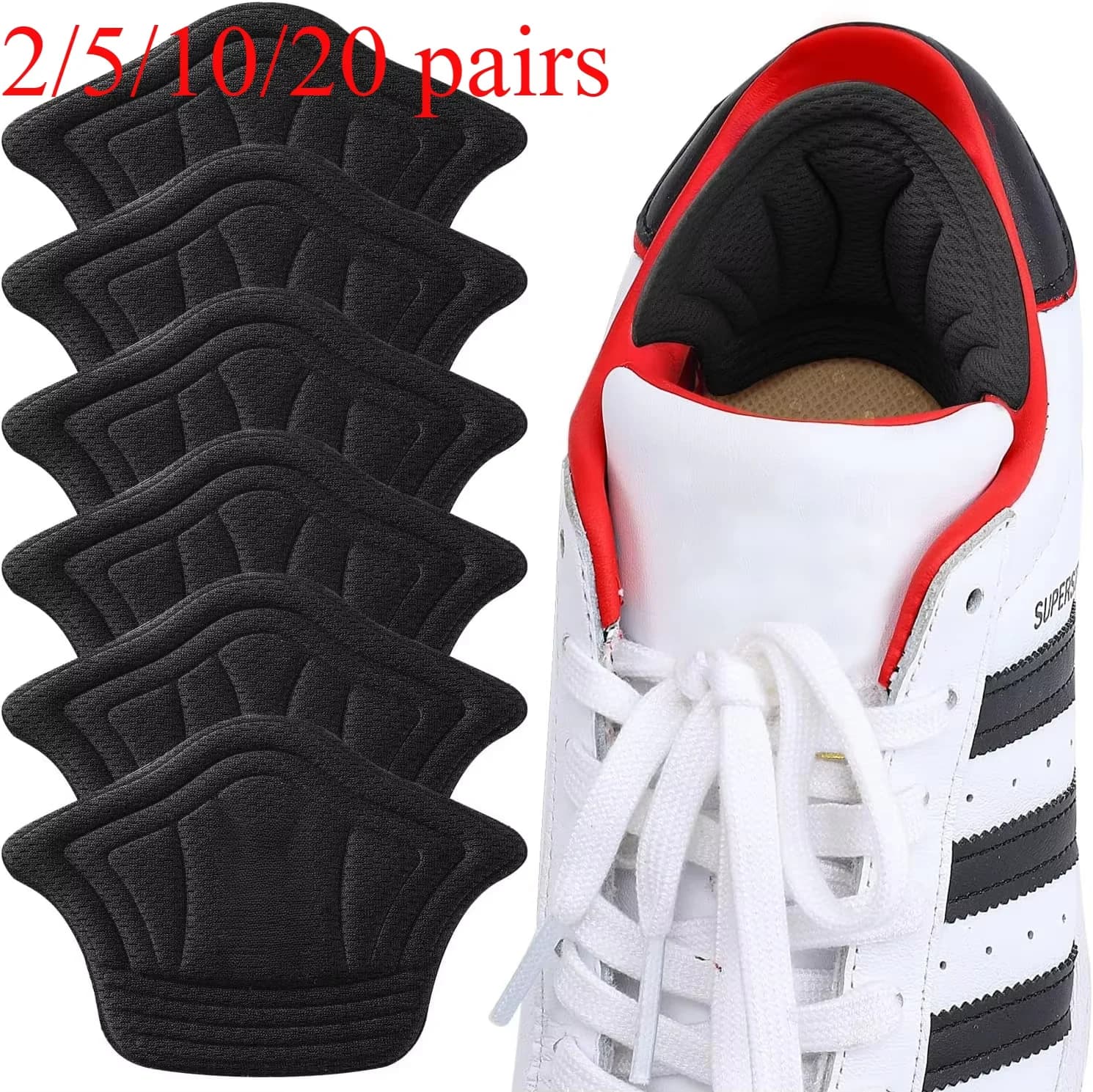 1/3/5 Paia di Solette Adesive Regolabili per Scarpe, Cuscinetti per Tallone, Protezioni per Scarpe Sportive Invernali, Inserti Ammortizzanti per Sneakers