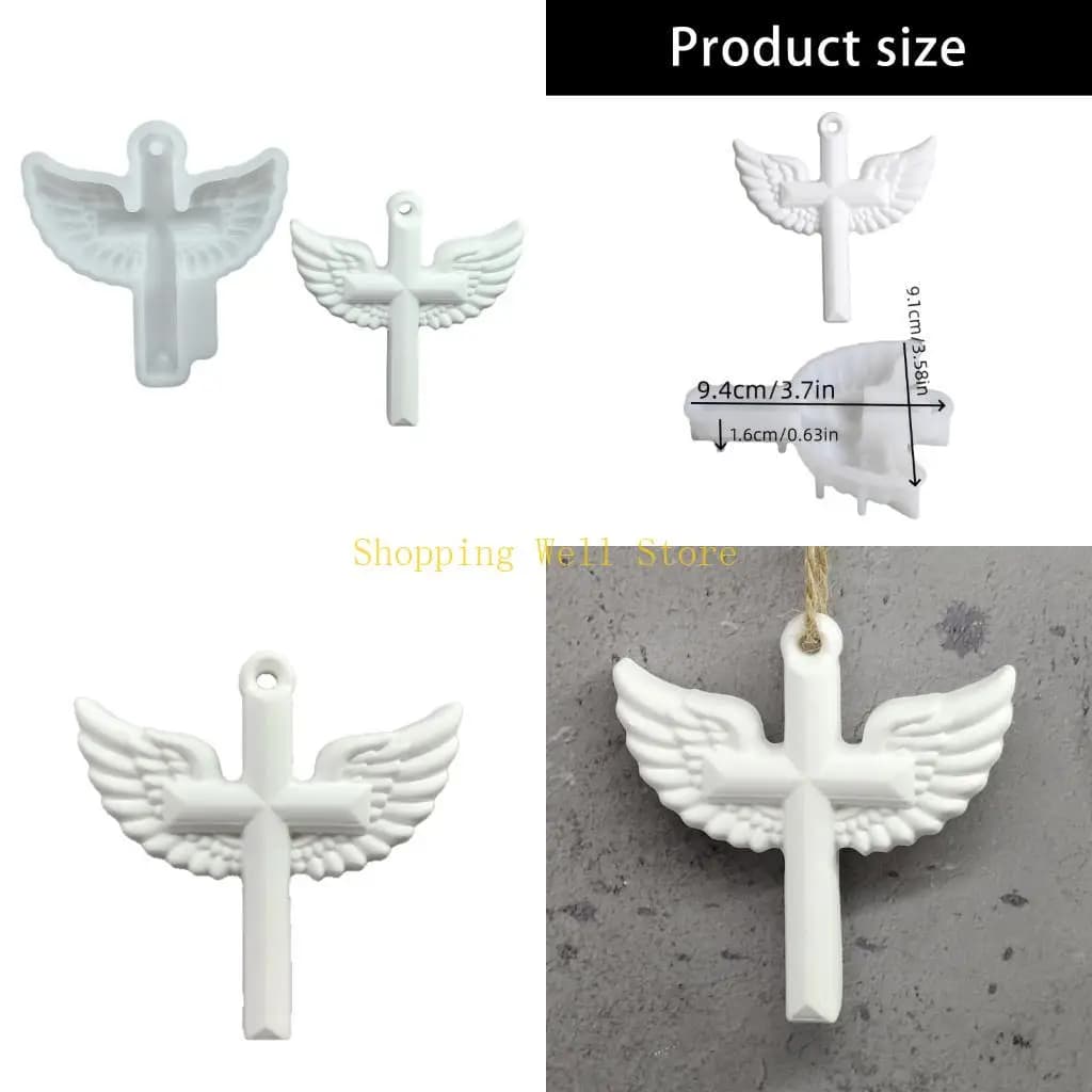 KX4B Jewelry Casting Mold,Silicone Pendant Resin Mold Crosses Epoxy Resin Casting Mold for Earring Necklace Keychain Making