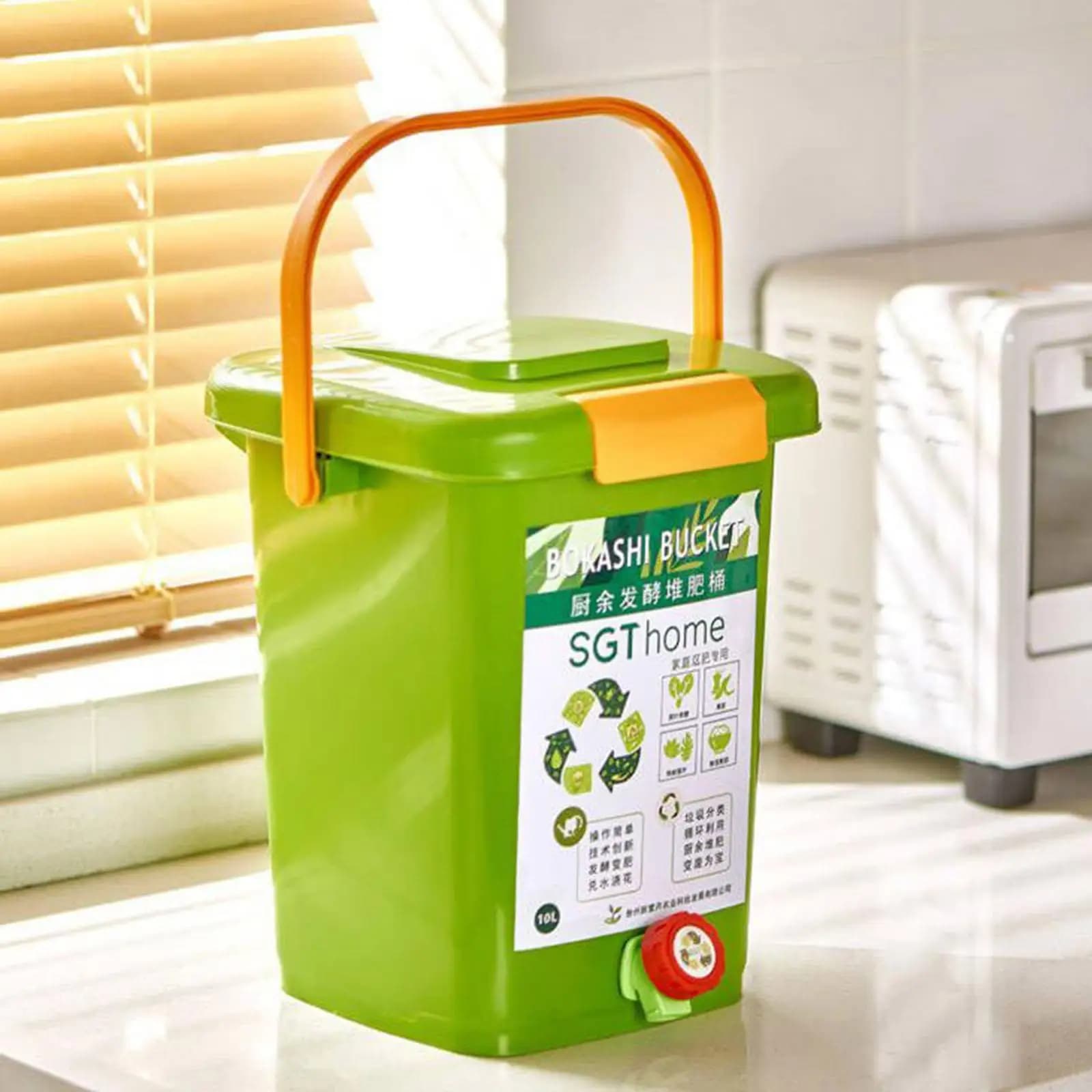 Counter Compost Bin Fermentation Barrel Portable Sealed Practical with Lid 20L