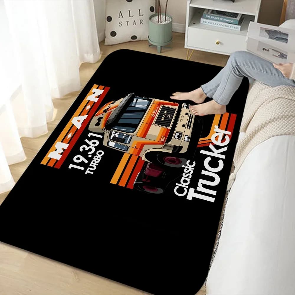 Newest Man Truck Logo Door Mat Nordic Style Balcony Anti-Slip Alfombra,Suitable For Bathroom, Kitchen, Entrance, Home Decoration