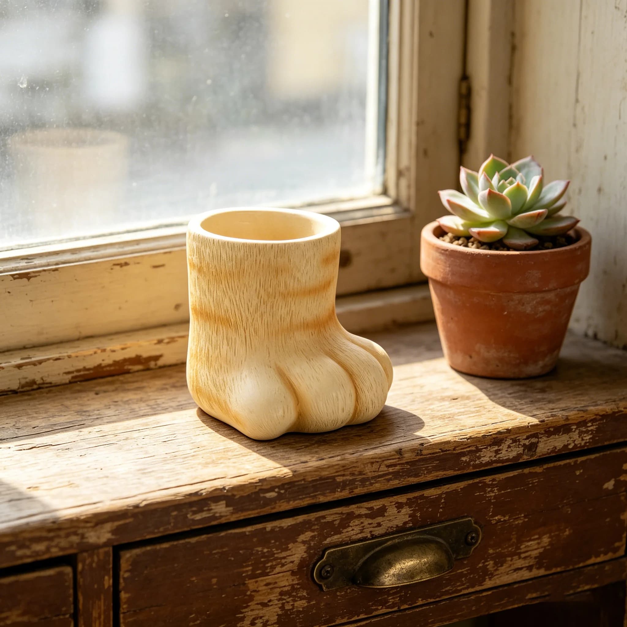 Creative 3D Cat Paw Resin Planter Multi Purpose Desktop Storage Box Pen Holder Succulent Pot Office Home Decor